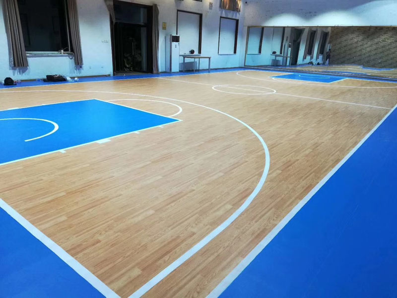 pvc室内运动地板 耐磨地胶UV抗老化运动地胶篮球场防胶生产厂家滑运动地板
