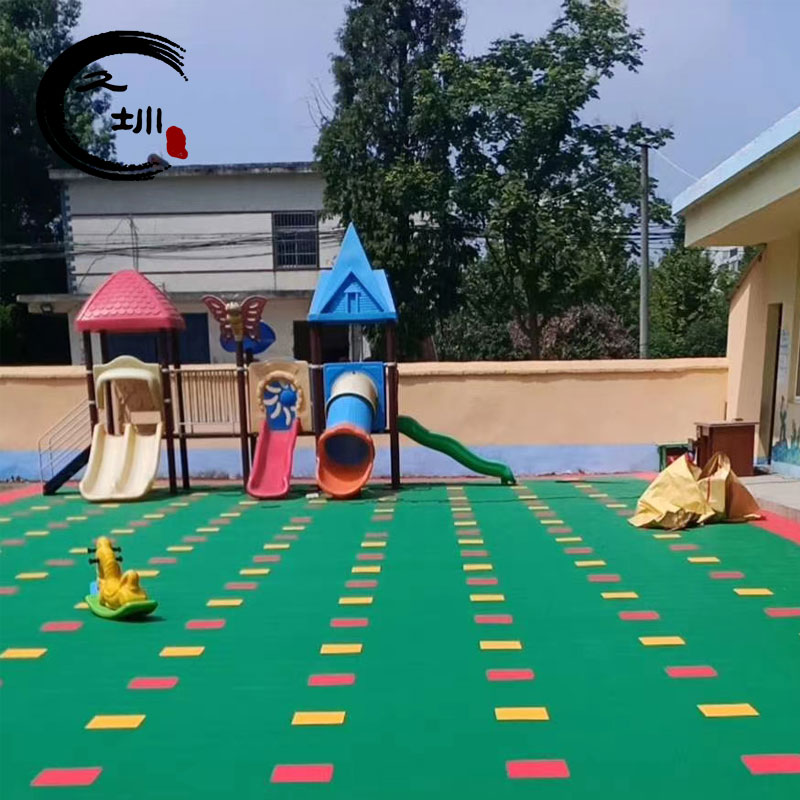 篮球场室外塑胶拼装地板幼儿园地面运动拼接地垫羽毛球场悬浮地胶 软连接